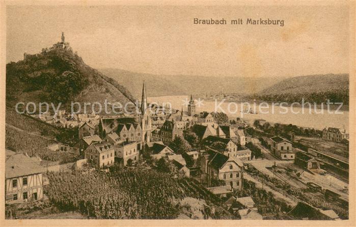 Braubach Rhein Panorama mit Marksburg