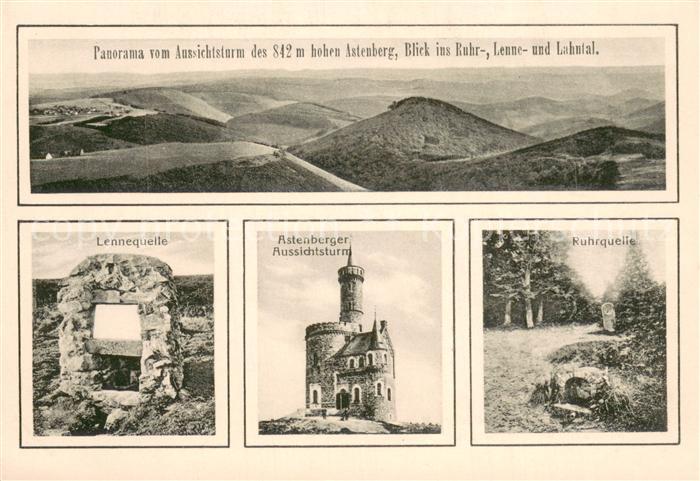 Winterberg Hochsauerland Panorama vom Astenberger Aussichtsturm Lennequelle Ruhr