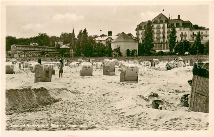 Heringsdorf Ostseebad Usedom Strand Blick zur Promenade