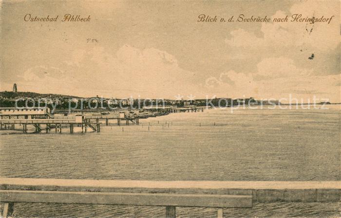 Ahlbeck Ostseebad Blick von der Seebruecke nach Heringsdorf