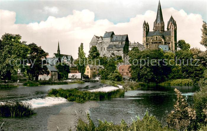 Limburg Lahn Blick ueber die Lahn zu Schloss und Dom