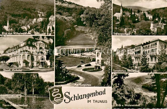 Schlangenbad Taunus Panorama Kurgarten Kurhotel Thermalschwimmbad Sanatorium Lan