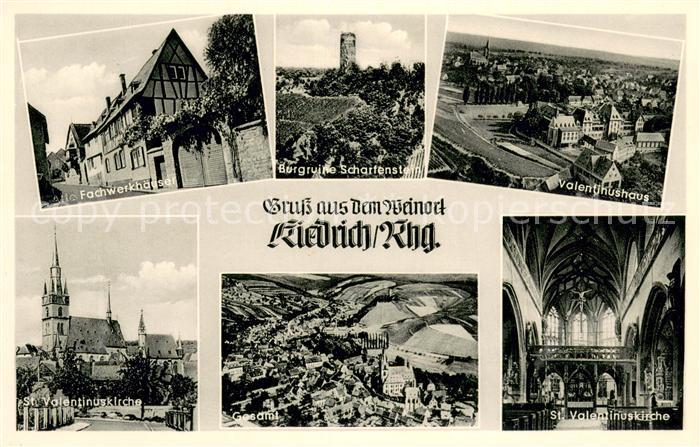 Kiedrich Fachwerkhaeuser Burgruine Scharfenstein Valentiushaus Kirche Fliegerauf