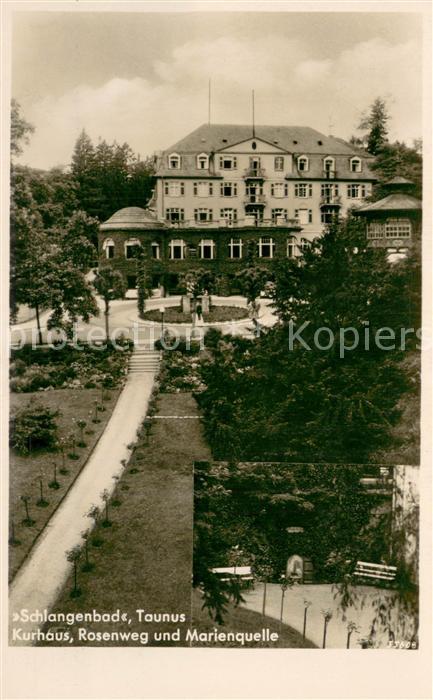 Schlangenbad Taunus Kurhaus Rosenweg und Marienquelle