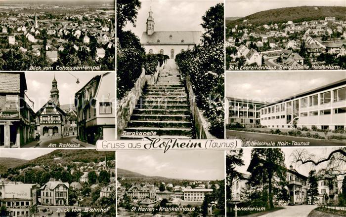 Hofheim Taunus Stadtpanorama Rathaus Bergkapelle Krankenhaus Schule Sanatorium