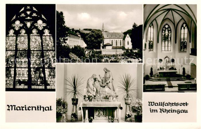 Marienthal Geisenheim Wallfahrtskirche Kirchenfenster Innenansicht Altar Heilige