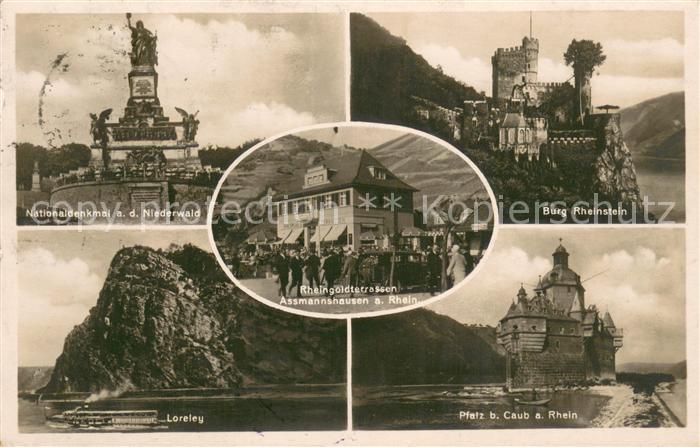 Assmannshausen Nationaldenkmal Niederwald Burg Rheinstein Loreley Rheingoldterra