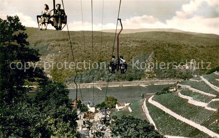 Assmannshausen Seilbahn Blick ins Tal Rheintal Weinberge
