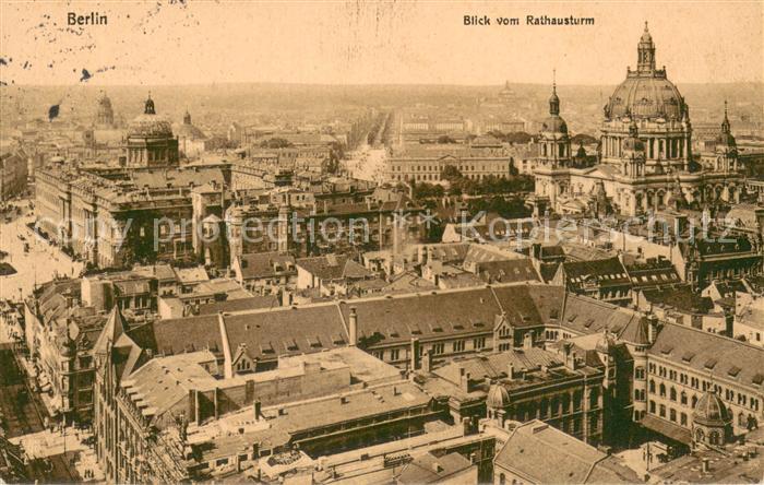 BERLIN CITY Panorama Blick vom Rathausturm Dom