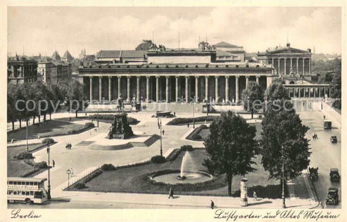 BERLIN CITY Lustgarten Altes Museum Reiterstandbild Denkmal Kupfertiefdruck