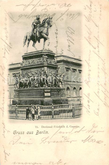 BERLIN  CITY Denkmal Friedrich der Grosse Reiterstandbild Deutsche Reichspost
