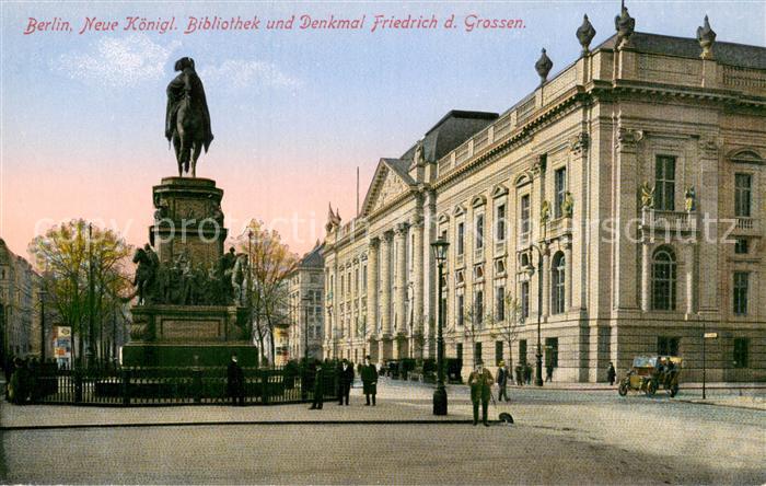 BERLIN  CITY Neue Koenigliche Bibliothek Denkmal Friedrich der Grosse Reiterstan