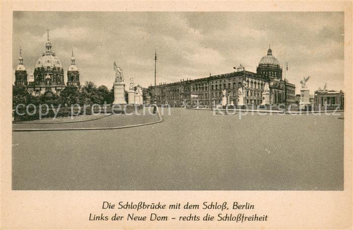 BERLIN  CITY Schlossbruecke mit Schloss Neuer Dom Schlossfreiheit