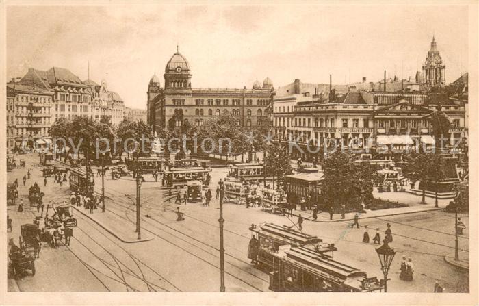 BERLIN  CITY Alexanderplatz Strassenbahn Verkehr Pferdefuhrwerke