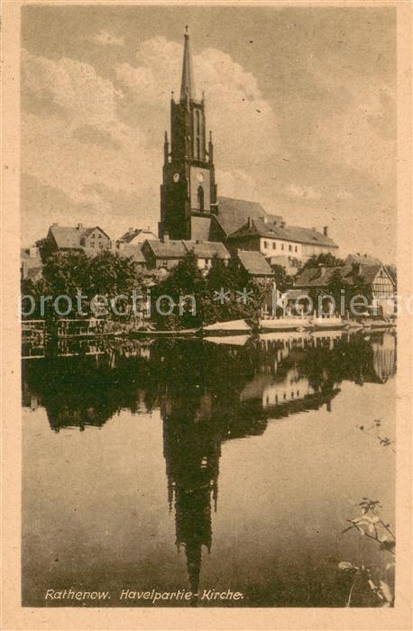 Rathenow Partie an der Havel Blick zur Kirche