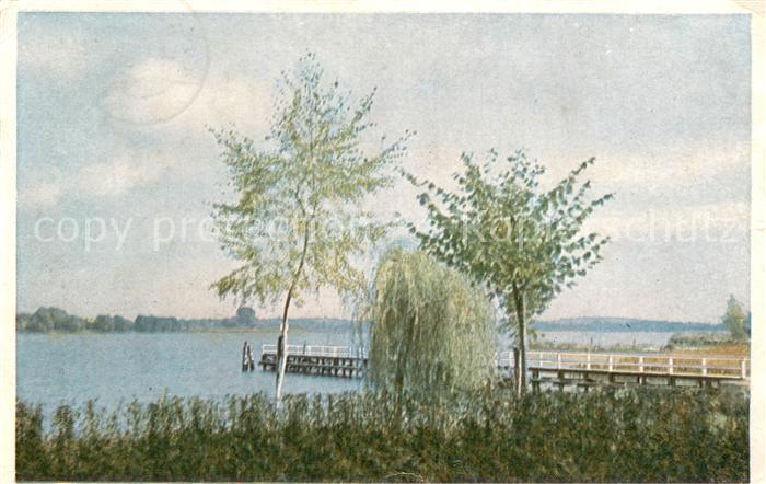 Glindow Fruehlingsstimmung am See Steg Feldpost