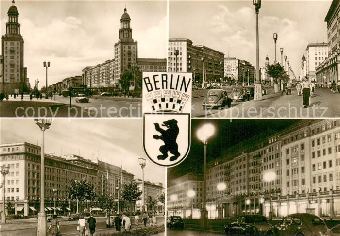 BERLIN  CITY Stalinalle bei Tag und bei Nacht Wappen