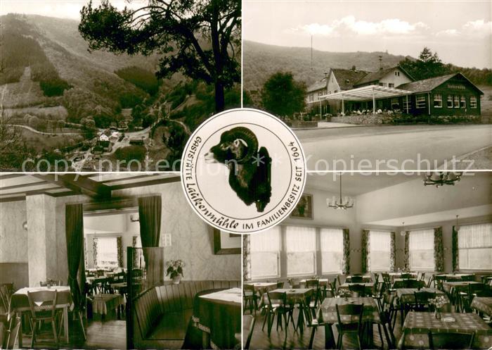 Lauxburg Wispertal Gaststaette Laukenmuehle Gastraum Landschaftspanorama