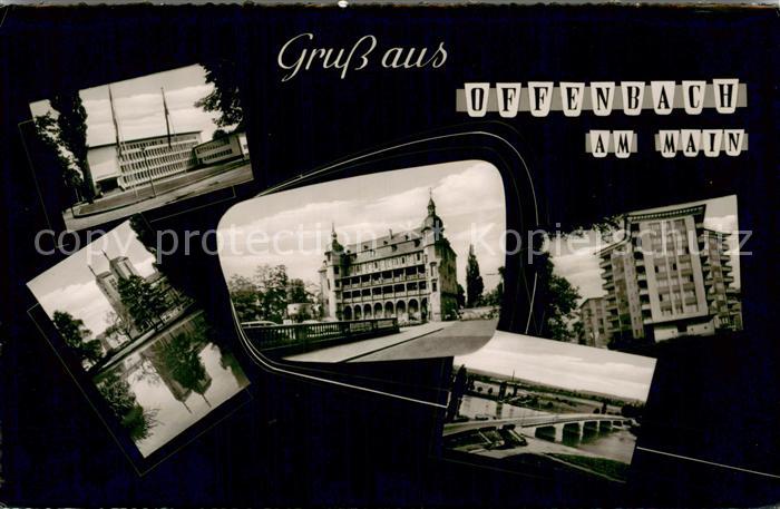 Offenbach Main Motive Innenstadt Gebaeude Hochhaus Kirche Mainbruecke