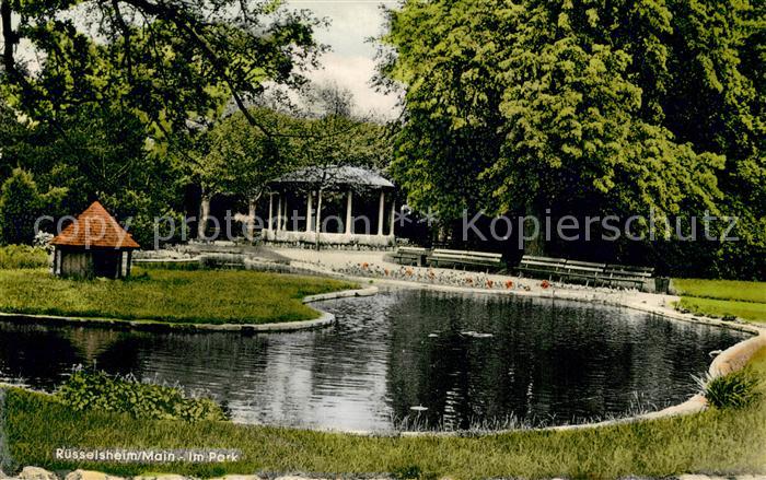 Ruesselsheim Main Parkanlagen Teich