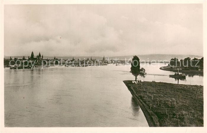 Mainz Rhein Panorama mit Mainmuendung