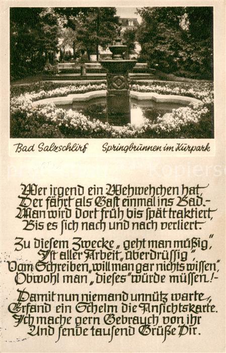 Bad Salzschlirf Springbrunnen im Kurpark Gedicht