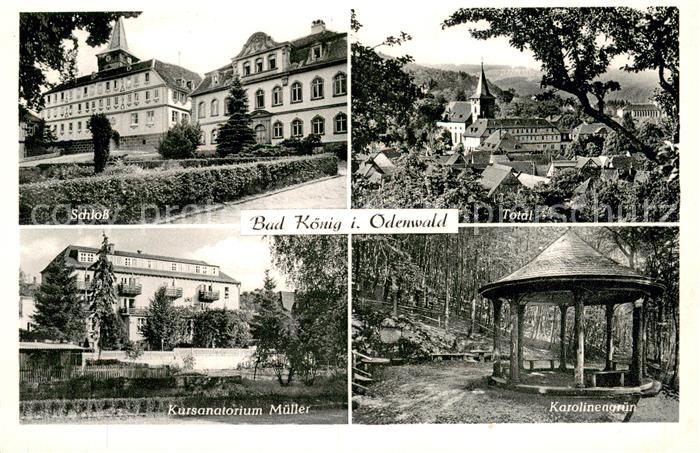 Bad Koenig Odenwald Schloss Ortsansicht mit Kirche Kursanatorium Karolinengruen