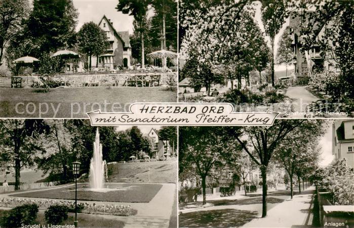 Bad Orb Sanatorium Pfeiffer Krug Kurpark Sprudel Liegewiese