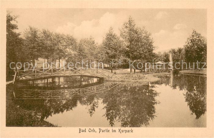 Bad Orb Partie im Kurpark Heilbad im Spessart Stich Imitation