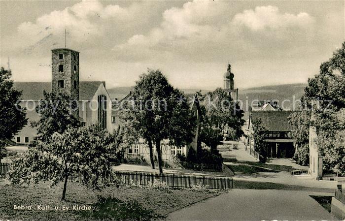 Bebra Ortsmotiv mit Kirchen