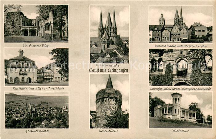Gelnhausen Barbarossa Burg Rathaus Fachwerkhaus Marienkirche Markt Kaiserpfalz S