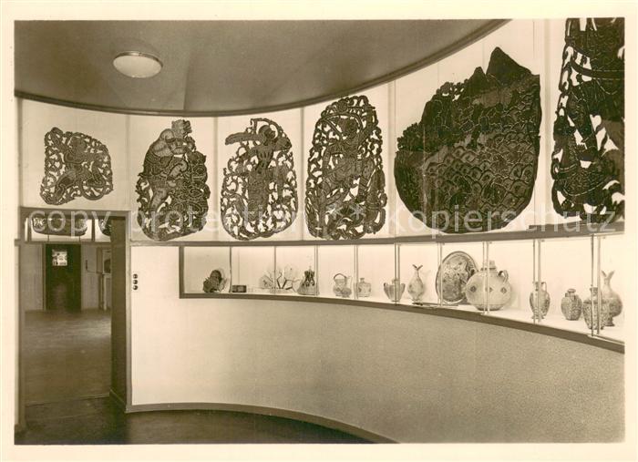 Offenbach Main Deutsches Ledermuseum Ovalraum mit siamesischen Schattenspielbild