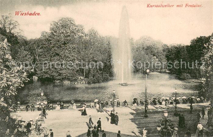 Wiesbaden Kursaalweiher mit Fontaine