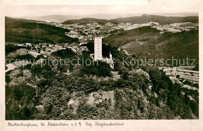 Heppenheim Bergstrasse Fliegeraufnahme Starkenburgturm