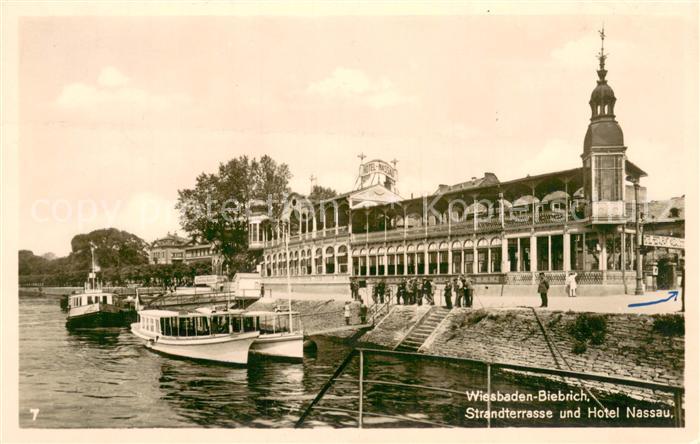 Biebrich Wiesbaden Strandterrasse und Hotel Nassau
