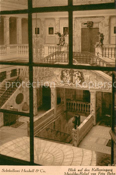 Biebrich Wiesbaden Sektkellerei Henkell und Co Kellereingang Maiolika-Relief