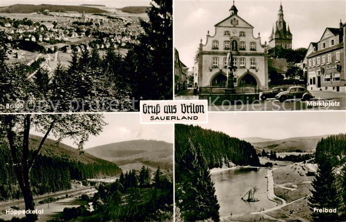 Brilon Hochsauerlandkreis NRW Marktplatz Totalansicht Freibad Hoppecketal