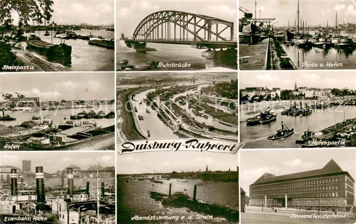 Duisburg Ruhrort Ruhrbruecke Rheinpartie Hafenpartie Eisenbahnhafen Tausendfenst