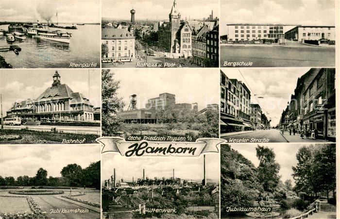 Hamborn Rathaus Bergschule Wieseler Strasse Jubilaeumshain Huettenwerk Zeche- Fr