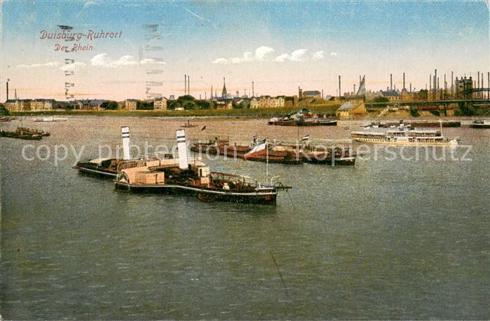 Duisburg Ruhrort Rhein mit Dampfern
