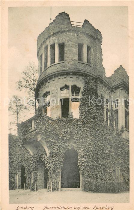 Duisburg Ruhr Aussichtsturm auf dem Kaiserberg Feldpost