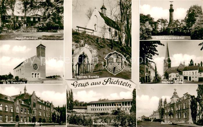 Suechteln Irmgardis Kapelle Markt mit Kirche Kreiskriegerdenkmal Rathaus St. Fra