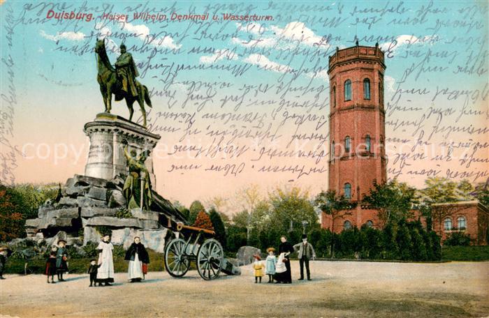 Duisburg Ruhr Kaiser Wilhelm- Denkmal und Wasserturm