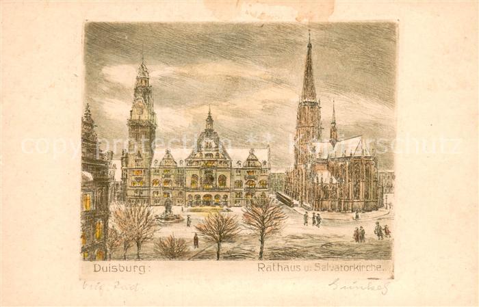 Duisburg Ruhr Rathaus und Salvatorkirche