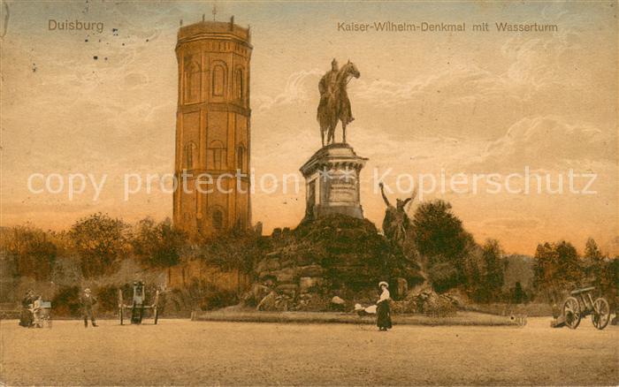 Duisburg Ruhr Kaiser- Wilhelm- Denkmal mit Wasserturm