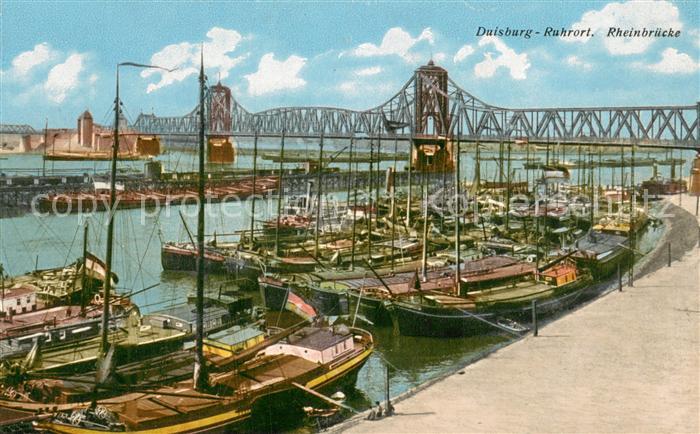 Duisburg Ruhrort Rheinbruecke Hafenpartie