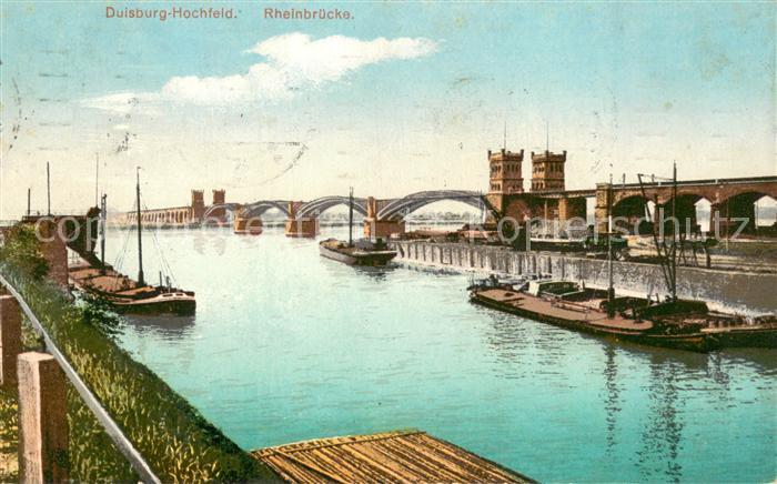 Hochfeld Duisburg Rheinbruecke mit Hafenpartie Floss