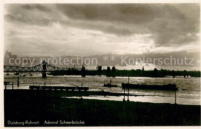 Duisburg Ruhrort Admiral Scheerbruecke Nachtaufnahme