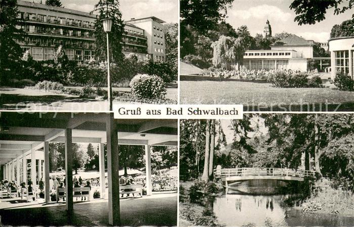 Bad Schwalbach Bruecke Weiher Gebaeudeansichten