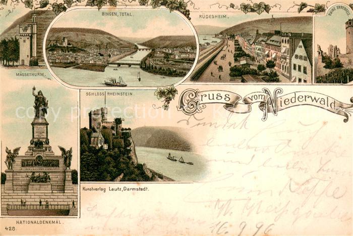 Niederwalddenkmal Bingen Ruedesheim Schloss Rheinstein Maeuseturm Nationaldenkma